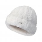 Women Fashion Cute Plush Hat DMZ95 Thickened Skullcap Female Stylish Solid Color Beanie Hats Casual Winter Outdoor Bonnet Caps DMZ95 white One size fits all