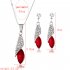 Women Fashion Diamond Drops Necklace   Earrings Set Delicate Wear Decoration