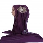 Women Fashion Diamond Flower Pattern Muslim Headscarf