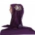 Women Fashion Diamond Flower Pattern Muslim Headscarf