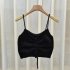 Women Fashion Drawstring Tank Top Casual Elegant Solid Color Sleeveless Crop Top Multi color Camisole yellow One size
