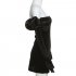 Women Fashion Dress Sexy Off Shoulder High Waist Puff Sleeves Bodycon Skirt Sleeveless Solid Color Slim Fit Short Skirt black M