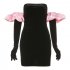 Women Fashion Dress Sexy Off Shoulder High Waist Puff Sleeves Bodycon Skirt Sleeveless Solid Color Slim Fit Short Skirt black M