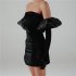 Women Fashion Dress Sexy Off Shoulder High Waist Puff Sleeves Bodycon Skirt Sleeveless Solid Color Slim Fit Short Skirt black M