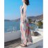 Women Fashion Elegant Stripe Long Dress Casual Sleeveless Bohemia Style Beach Skirt