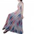 Women Fashion Elegant Stripe Long Dress Casual Sleeveless Bohemia Style Beach Skirt