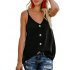 Women Fashion Loose Casual V neck Button Sleeveless Sling Vest