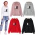 Women Fashion Loose Hooded Pullover Casual Long Sleeve Shirt Sweatshirt Hoodies Top red XL