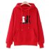 Women Fashion Loose Hooded Pullover Casual Long Sleeve Shirt Sweatshirt Hoodies Top red XL