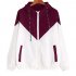 Women Fashion Matching Color Elastic Waist Hooded Coat Casual Sports Jacket