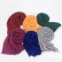 Women Fashion Monochrome Cotton Linen Scarf Breathable Headscarf