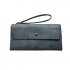 Women Fashion PU Leather Trifold Purse Portable Zipper Buckle Long Handbag with Rope