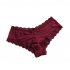 Women Fashion Panties Sexy Low waist Lace Underwear Simple Solid Color Ice Silk Briefs Breathable Underpants coffee color L