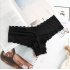 Women Fashion Panties Sexy Low waist Lace Underwear Simple Solid Color Ice Silk Briefs Breathable Underpants coffee color L
