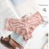 Women Fashion Panties Sexy Low waist Lace Underwear Simple Solid Color Ice Silk Briefs Breathable Underpants coffee color L