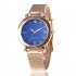 Women Fashion  Quartz Wrist Watch Stainless Steel Strap Buckle and Watchcase Watch blue
