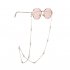 Women Fashion Simple Nonslip Pearl Beads Eyeglass Chain Gold