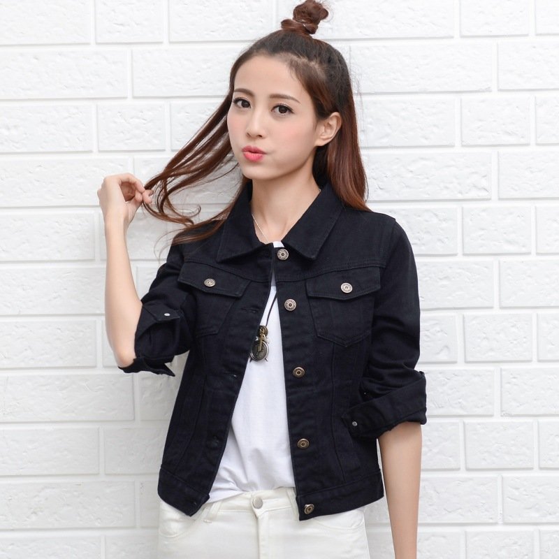 women's colored denim jacket