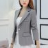 Women Fashion Slim Long Sleeve Solid Color Jacket gray L