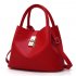 Women Fashion Solid Color PU Bucket Shoulder Bag Handbag