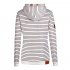 Women Fashion Striped Hoodie Tops with Pocket Embroidered Velvet Warm Blouse
