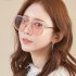 Women Fashionable Large Frame Dazzle Color Clear Lens Sunglasses
