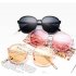 Women Fashionable Large Frame Dazzle Color Clear Lens Sunglasses