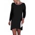 Women Fashionable Slim Design Matching Color Collar Sexy Dress Delicate Long Sleeve Dress