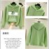 Women Fleece Lined Long Sleeved Thicken Hoodie for Students in Autumn Winter Dark green L