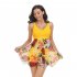 Women Floral Printing Swimsuit Summer Fashion Mesh Skirt Split Swimwear For Hot Spring Beach Party Q2323 navy blue mesh skirt M