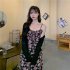 Women Floral Printing Dress Fashion Square Collar Spaghetti Strap A line Skirt Casual High Waist Pullover Sundress As shown XL