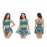 Women Floral Printing Swimsuit Summer Fashion Mesh Skirt Split Swimwear For Hot Spring Beach Party X2305 lime green XL
