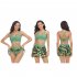 Women Floral Printing Swimsuit Summer Fashion Mesh Skirt Split Swimwear For Hot Spring Beach Party X2305 lime green XL