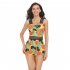 Women Floral Printing Swimsuit Summer Fashion Mesh Skirt Split Swimwear For Hot Spring Beach Party J2318 red flower S