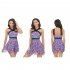 Women Floral Printing Swimsuit Summer Fashion Mesh Skirt Split Swimwear For Hot Spring Beach Party X2302 pink flower M