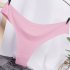 Women G string Cotton Crotch Seamless Solid Color Low Waist Sexy Underwear Erotic Briefs Panties apricot One size