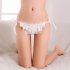 Women G string Lace Bowknot Ribbon Low Waist Sexy Underwear Erotic Briefs Panties blue One size