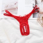Women G string Thong Sexy Underwear Open Crotch Butterfly Erotic Briefs Temptation Panties Red