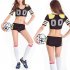 Women Girl Fashion Creative Cheerleader Costume Performance Uniform Set Sexy Mini Low Waist Shorts   Short Tops without Stockings
