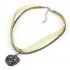 Women Girl Oktoberfest Bavarian Style Edelweiss Love shaped Pendant Necklace Olive green