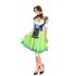 Women Girl Oktoberfest Costume Dress Retro Lady Mesh Dress for Halloween Party green XL