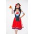 Women Girl Oktoberfest Costume Dress Retro Lady Mesh Dress for Halloween Party red M