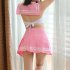 Women Girl Sexy Cosplay Costume Lingerie Set Student Uniform Role Play Foreplay Sex Clothes Pink One size
