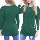 Women Girls Bat Long Sleeve Casual Round Collar Loose Tops Sweater Solid Color T-shirt