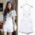 Women Girls Summer Cute Sweet Candy Color Casual Loose Denim Suspender Shorts white S