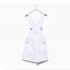 Women Girls Summer Cute Sweet Candy Color Casual Loose Denim Suspender Shorts white XL