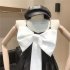 Women Girls Summer Sweet Dress Bow Design Sleeveless High Waist Dating Cute Fashion Ball Gown Princess Dress blue S