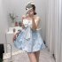 Women Girls Summer Sweet Dress Bow Design Sleeveless High Waist Dating Cute Fashion Ball Gown Princess Dress black  XL