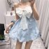 Women Girls Summer Sweet Dress Bow Design Sleeveless High Waist Dating Cute Fashion Ball Gown Princess Dress black  XL