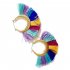 Women Gorgeous Fan shaped Tassel Earrings Elegant Eardrop Ornament Birthday Gift